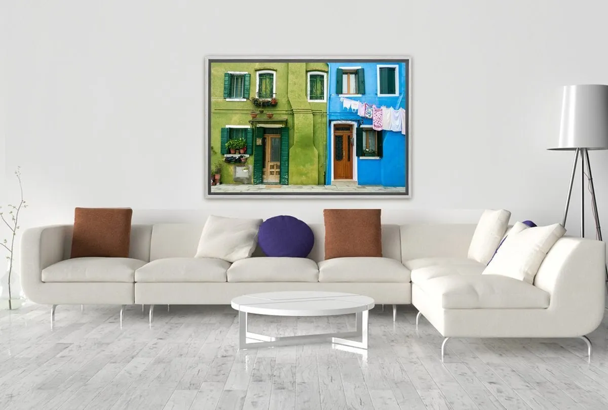 Houses of Burano, Italy | Canvas Wall Art Print