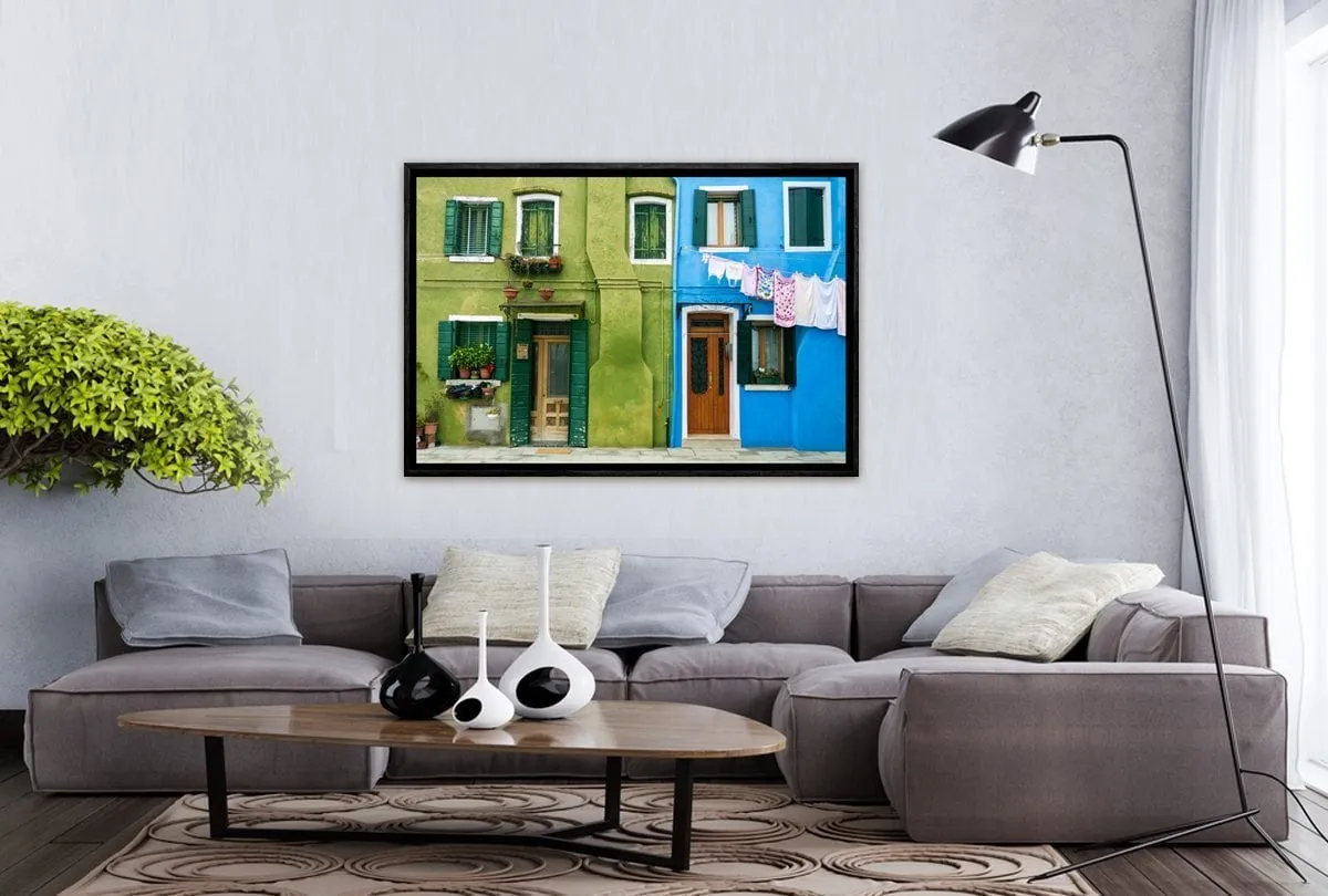 Houses of Burano, Italy | Canvas Wall Art Print