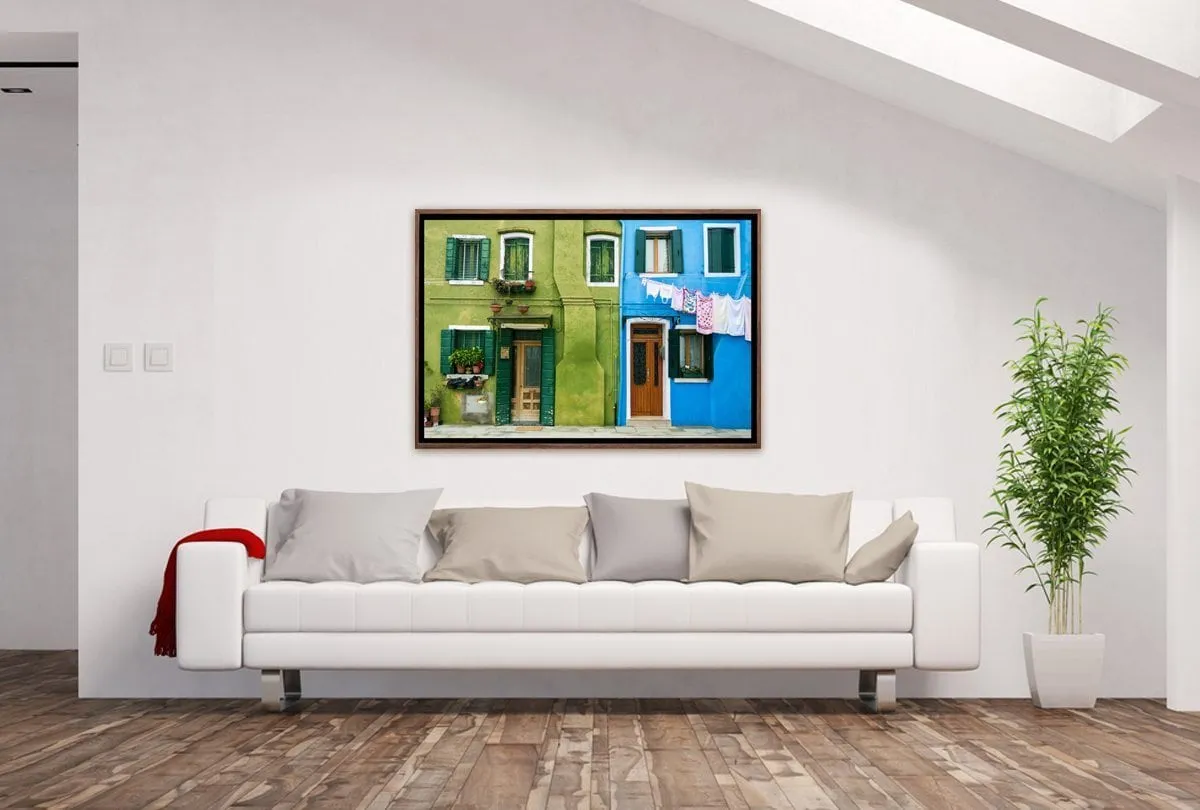 Houses of Burano, Italy | Canvas Wall Art Print