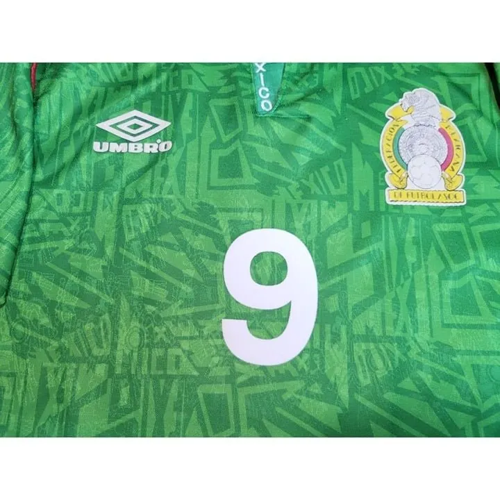 Hugo Sanchez Mexico Umbro 1993 COPA AMERICA Soccer Jersey Shirt L