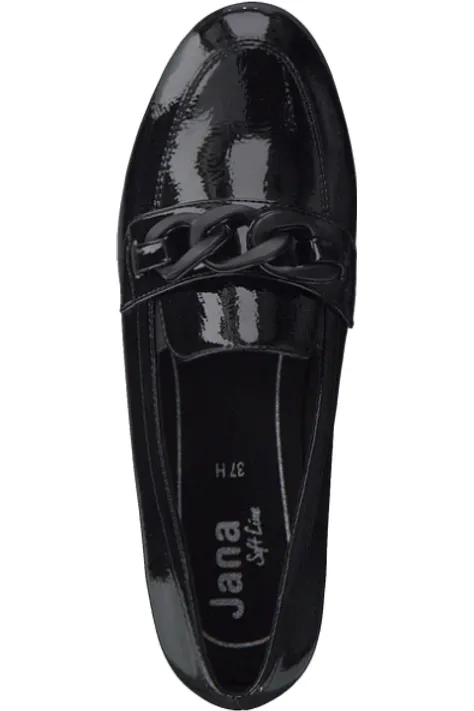 Jana 24260 Black patent wide fitting shoe