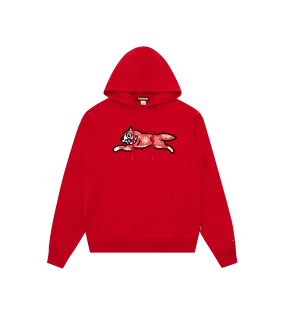 Red Kirigami Flock Running Dog Hoodie