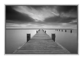 Lake Jetty in Black & White | Canvas Wall Art Print