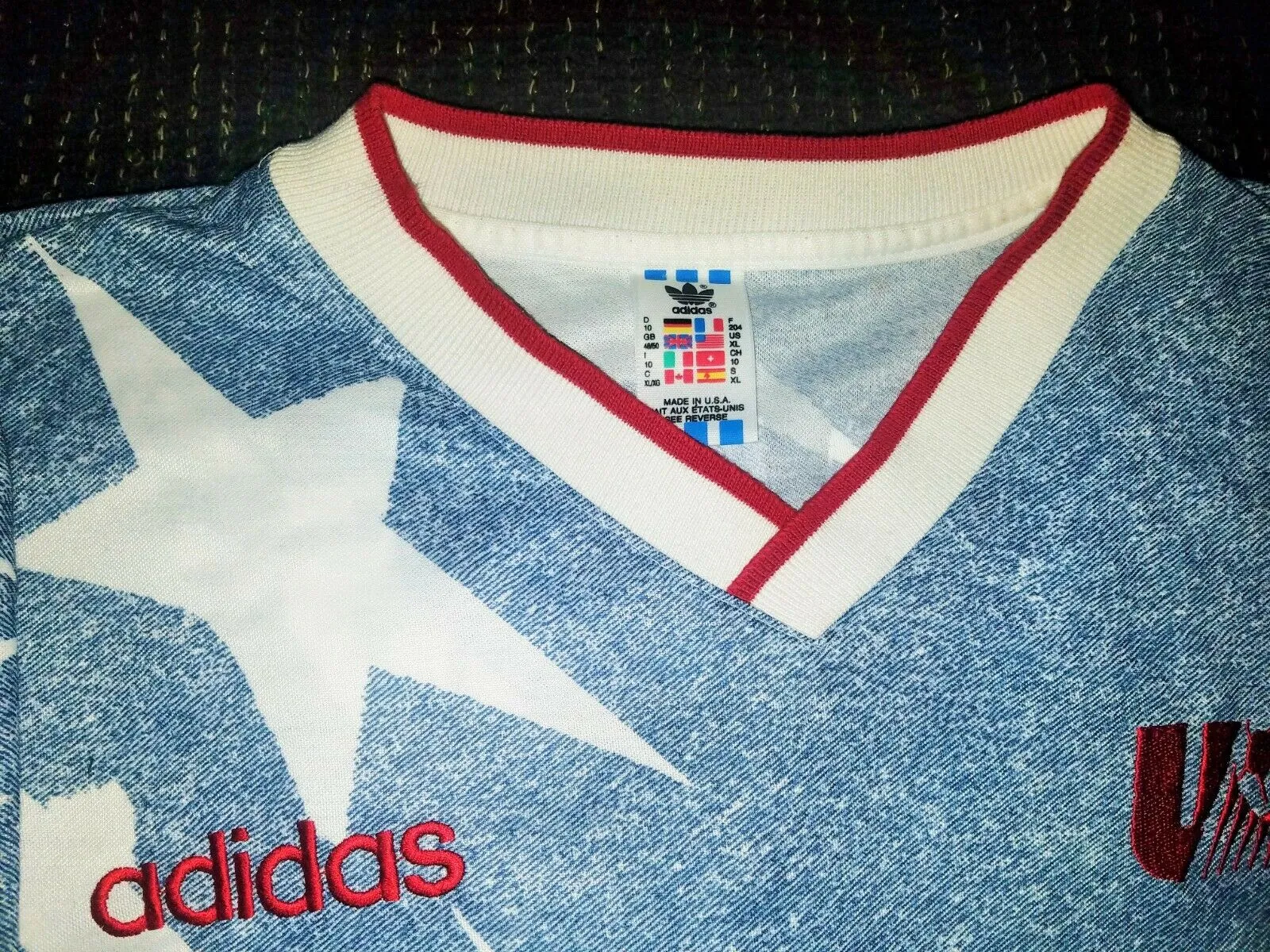 Lalas USA 1994 WC Jersey US Blue Denim Shirt Trikot Maglia XL