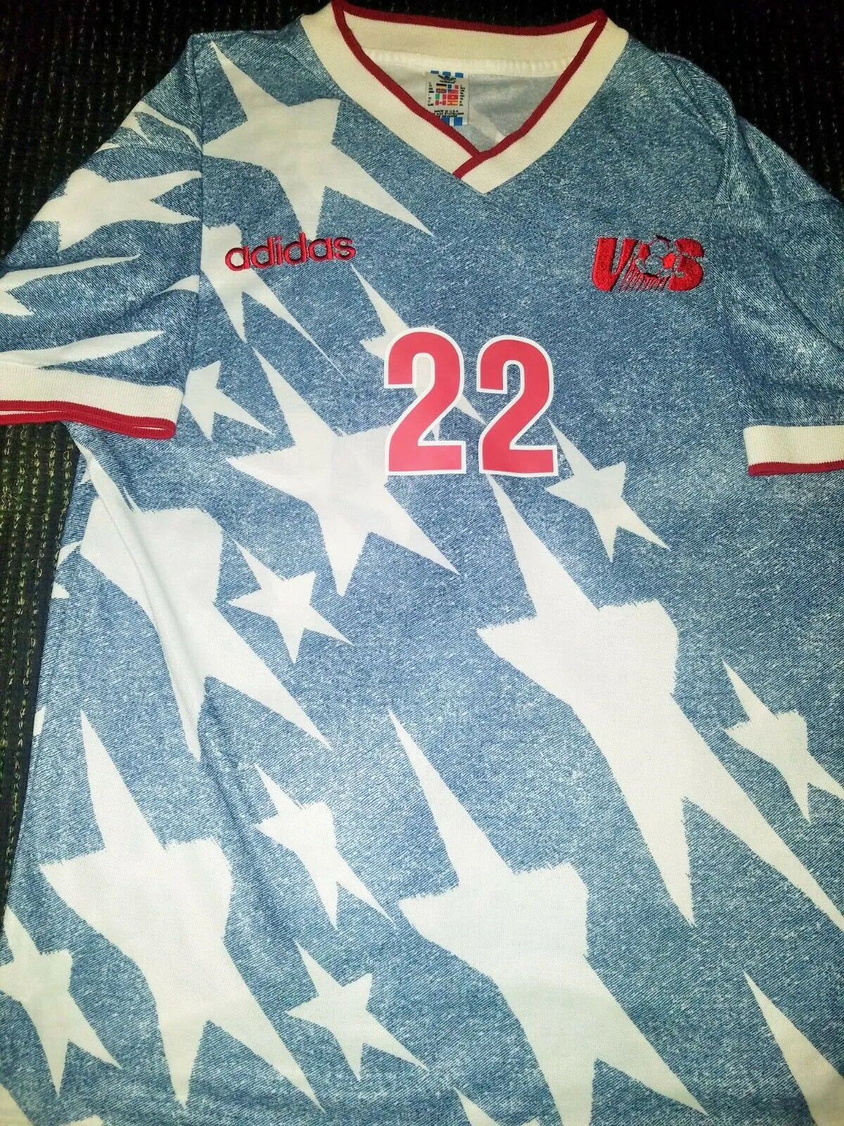 Lalas USA 1994 WC Jersey US Blue Denim Shirt Trikot Maglia XL