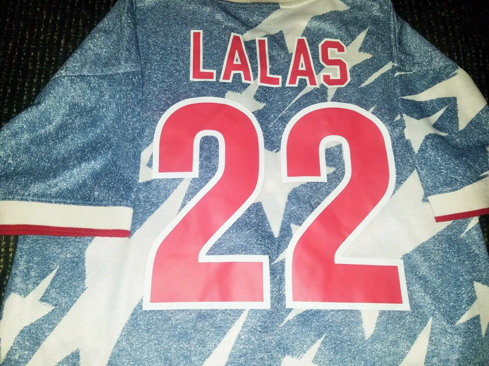 Lalas USA 1994 WC Jersey US Blue Denim Shirt Trikot Maglia XL