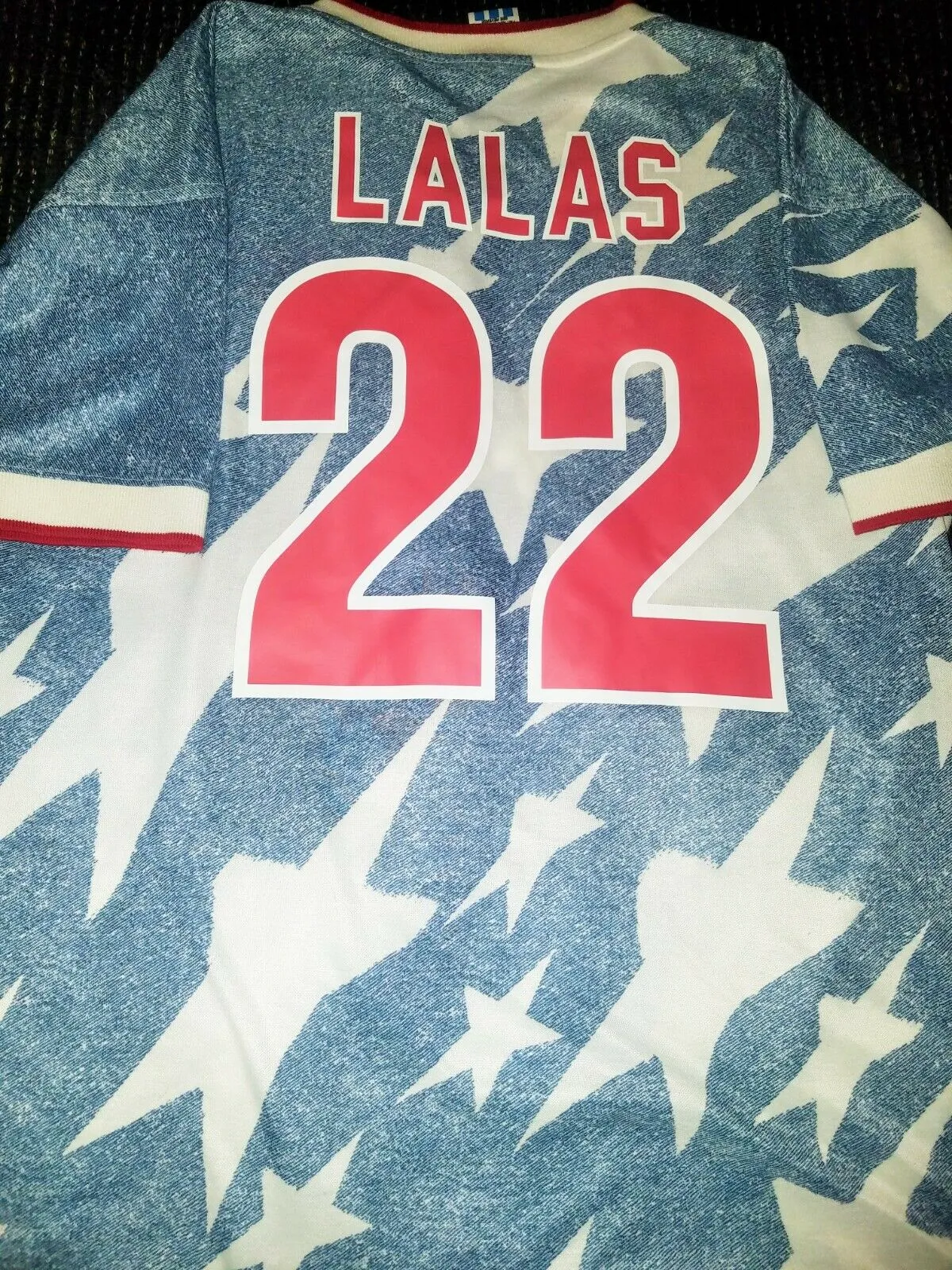 Lalas USA 1994 WC Jersey US Blue Denim Shirt Trikot Maglia XL
