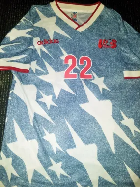 Lalas USA 1994 WC Jersey US Blue Denim Shirt Trikot Maglia XL