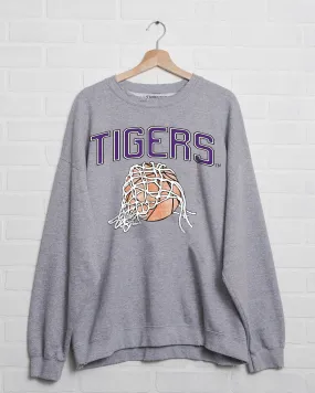 LSU Tigers Basketball Fling Puff Ink Gray Thrifted Sweatshirt