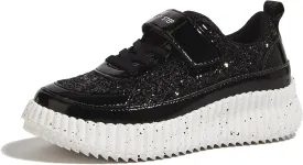 LUCKY STEP Kid's Glitter Running Sneaker Sparkly Braided Shiny Bling Princess Shoes School Athletic Walking Shoes for Children/Boys/Girls