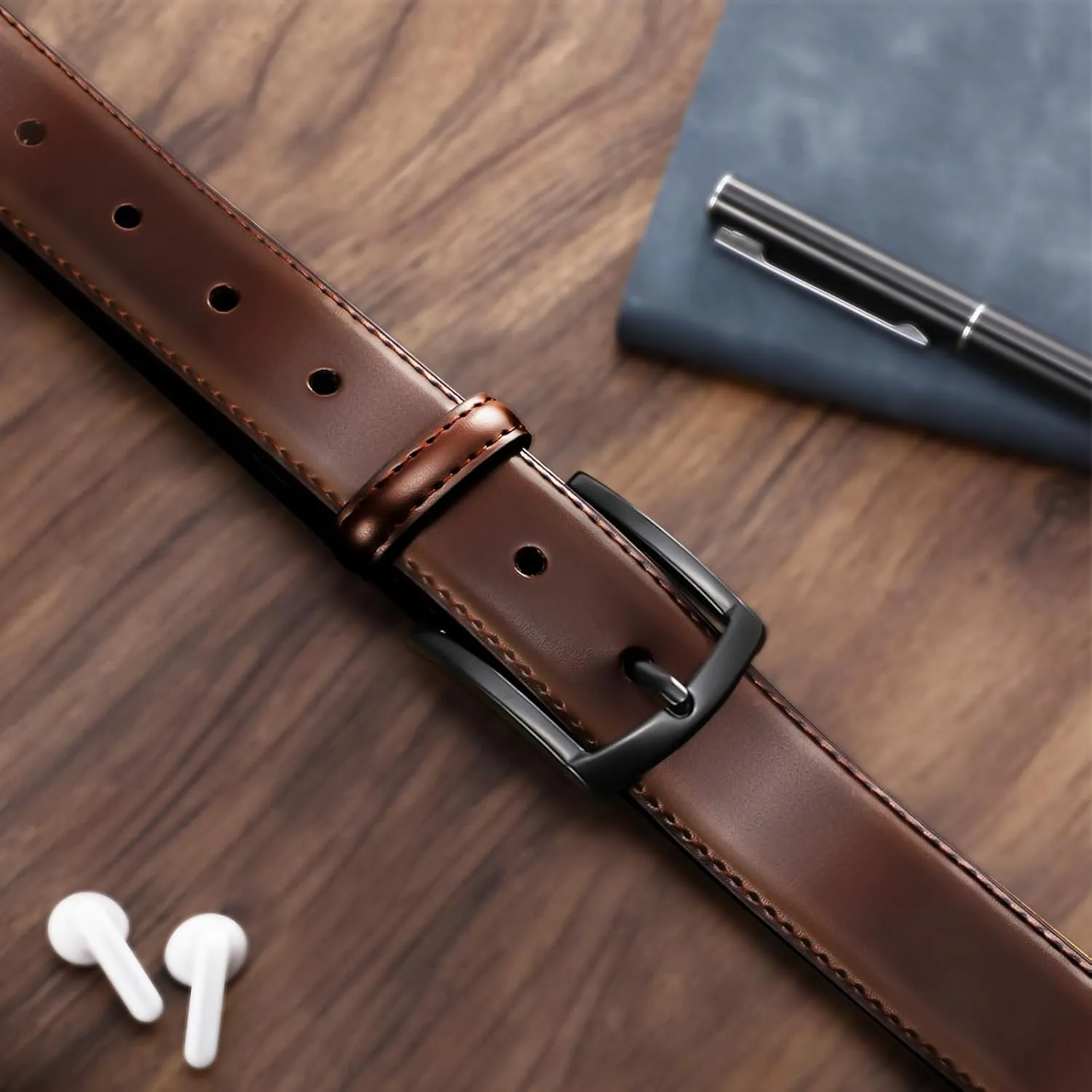 Men's Belt Genuine Leather Belt for Men Dress Casual Golf Jeans Pants 1 3/8"