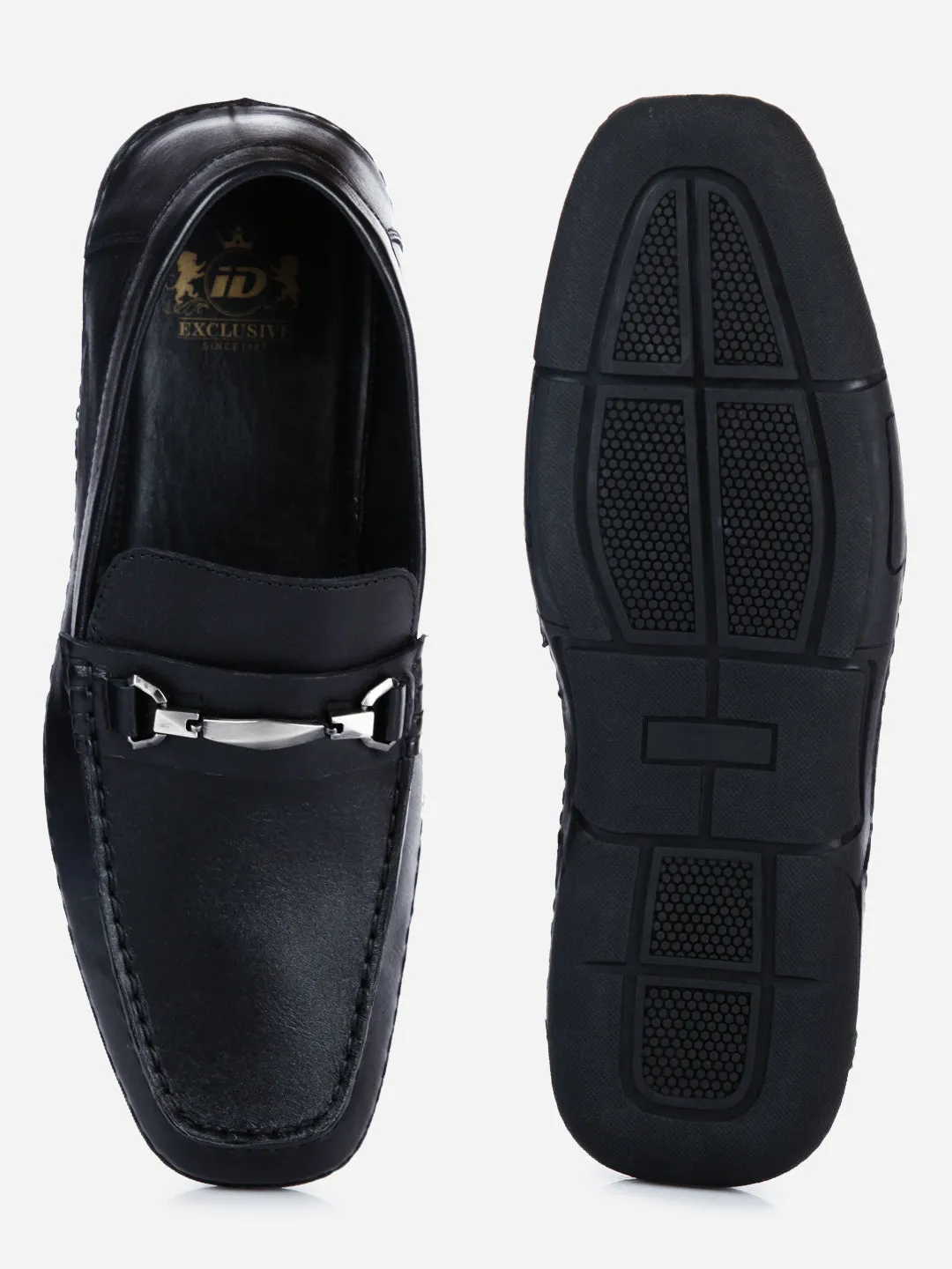 Men's Black Metal Trim Formal Slip On (ID2144)