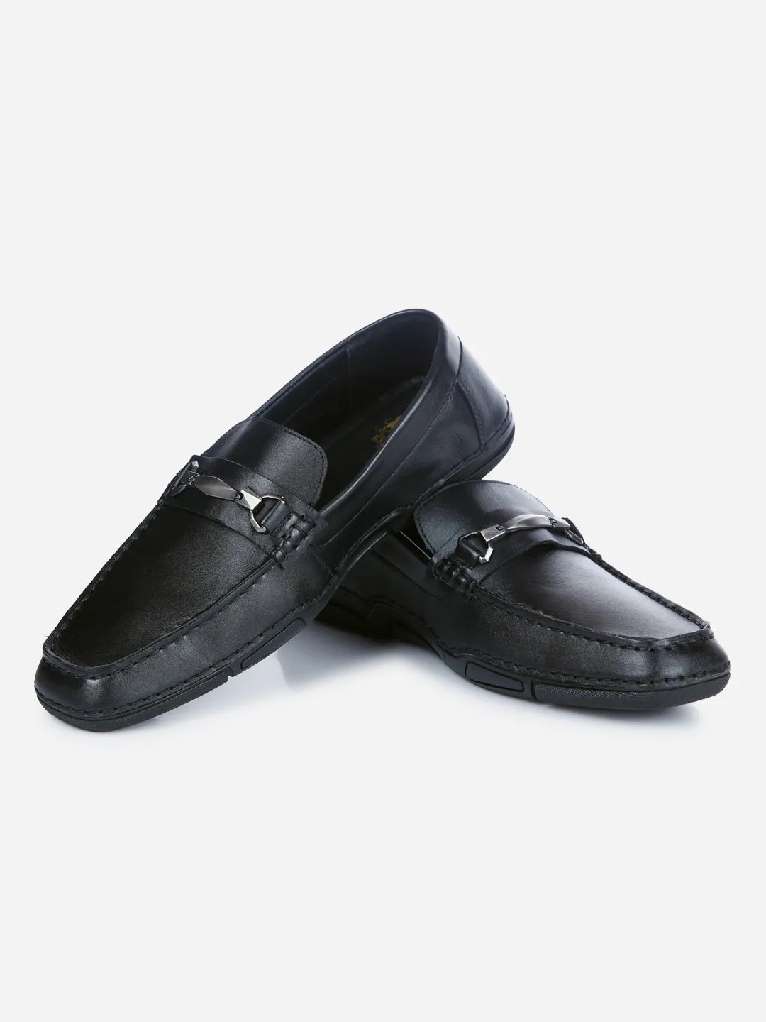 Men's Black Metal Trim Formal Slip On (ID2144)