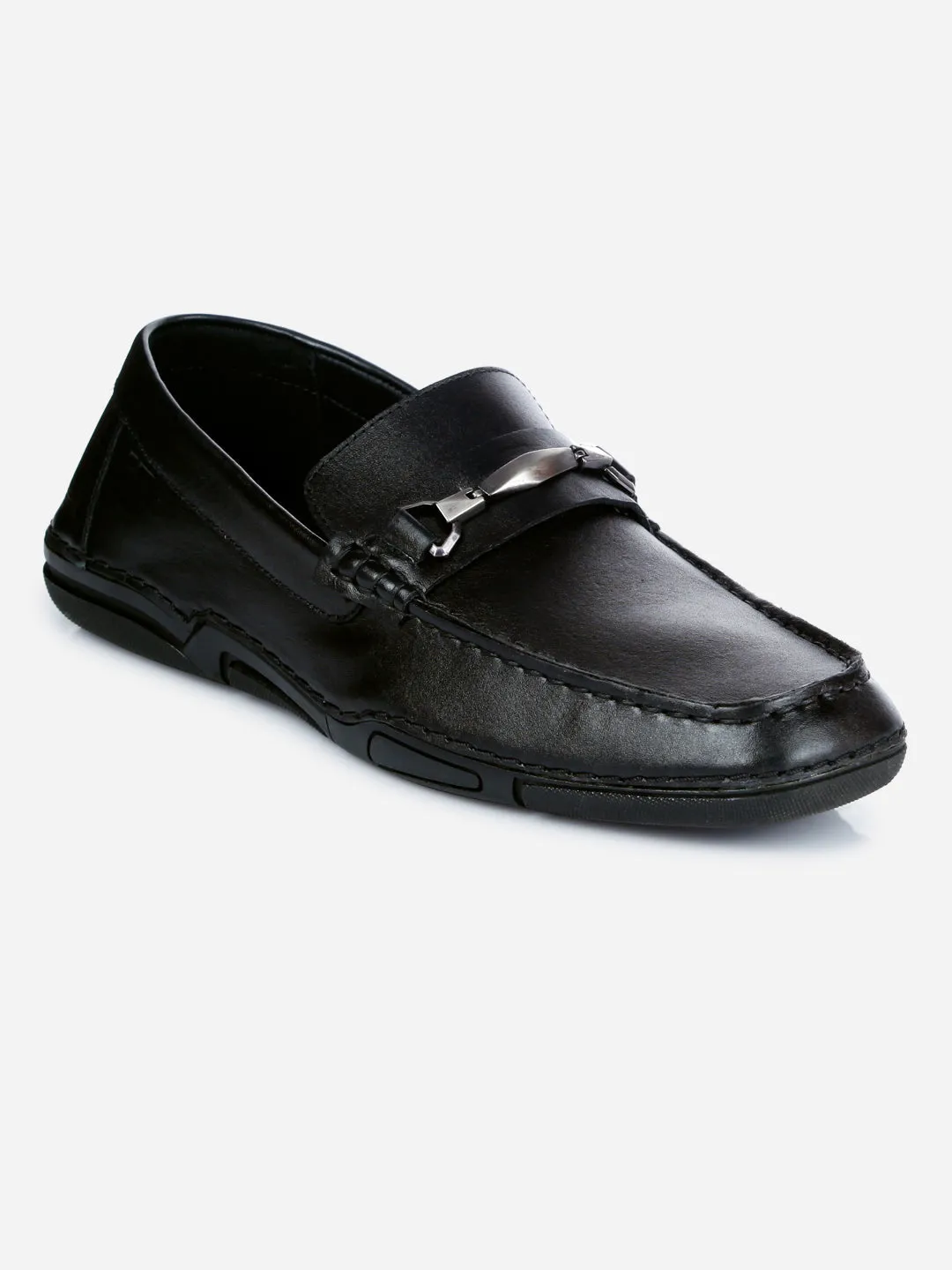 Men's Black Metal Trim Formal Slip On (ID2144)