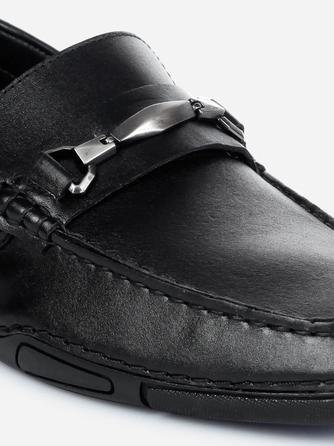 Men's Black Metal Trim Formal Slip On (ID2144)
