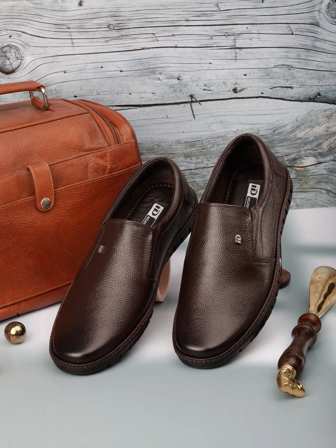 Men's Brown Comfort Fit Semi Formal Slip On (ID2071)