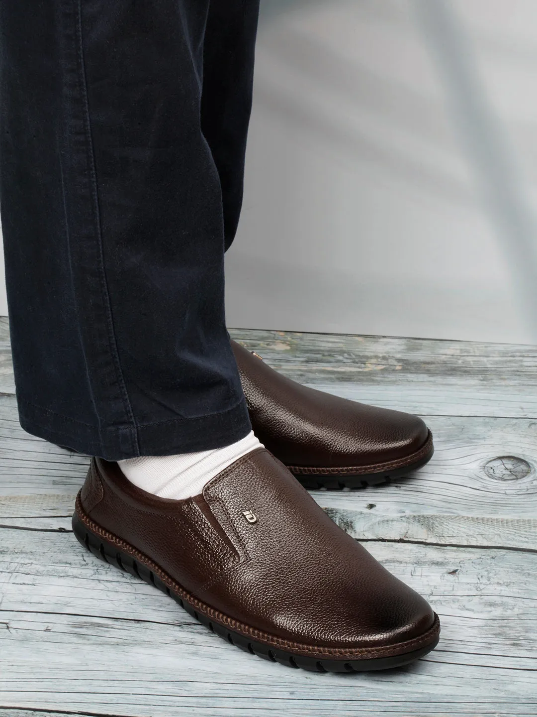 Men's Brown Comfort Fit Semi Formal Slip On (ID2071)