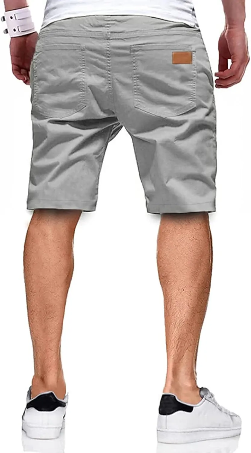 Men's Casual Classic Fit Athletic Workout Golf Cotton Cargo Shorts With 4 Pockets for Summer Beach