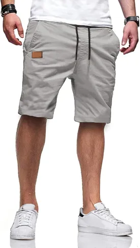 Men's Casual Classic Fit Athletic Workout Golf Cotton Cargo Shorts With 4 Pockets for Summer Beach