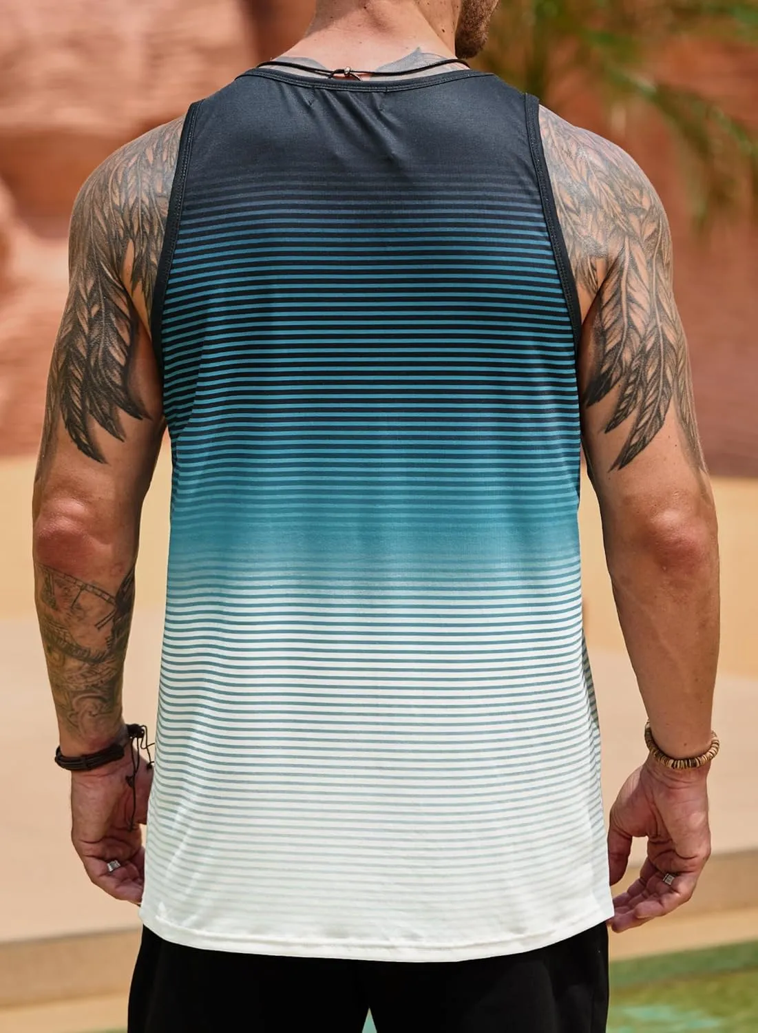Mens Hawaiian Beach Tank Tops Summer Vacation Muscle Top Graphic Sleeveless Shirts (S-3XL)