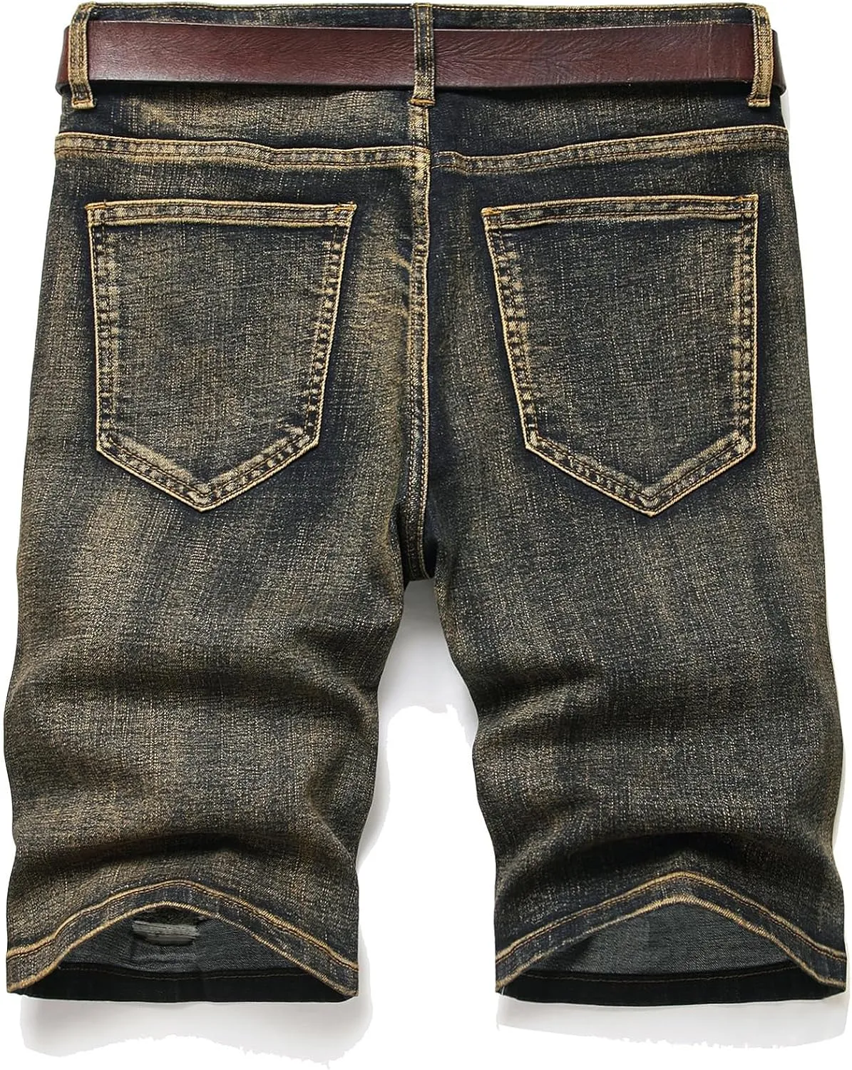 Men's Ripped Denim Shorts - Distressed Slim Fit Jean Shorts for Men, Casual Straight Fit Summer Ripped Shorts