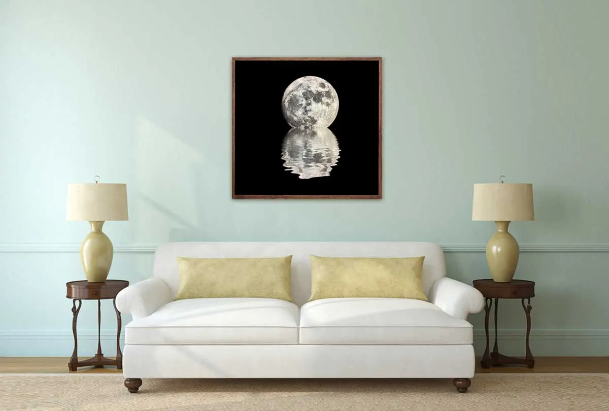 Moon Over Black Water | Canvas Wall Art Print