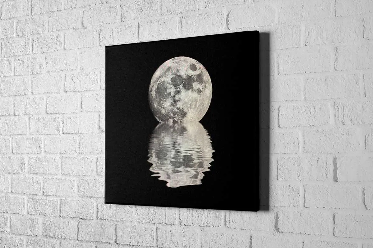 Moon Over Black Water | Canvas Wall Art Print