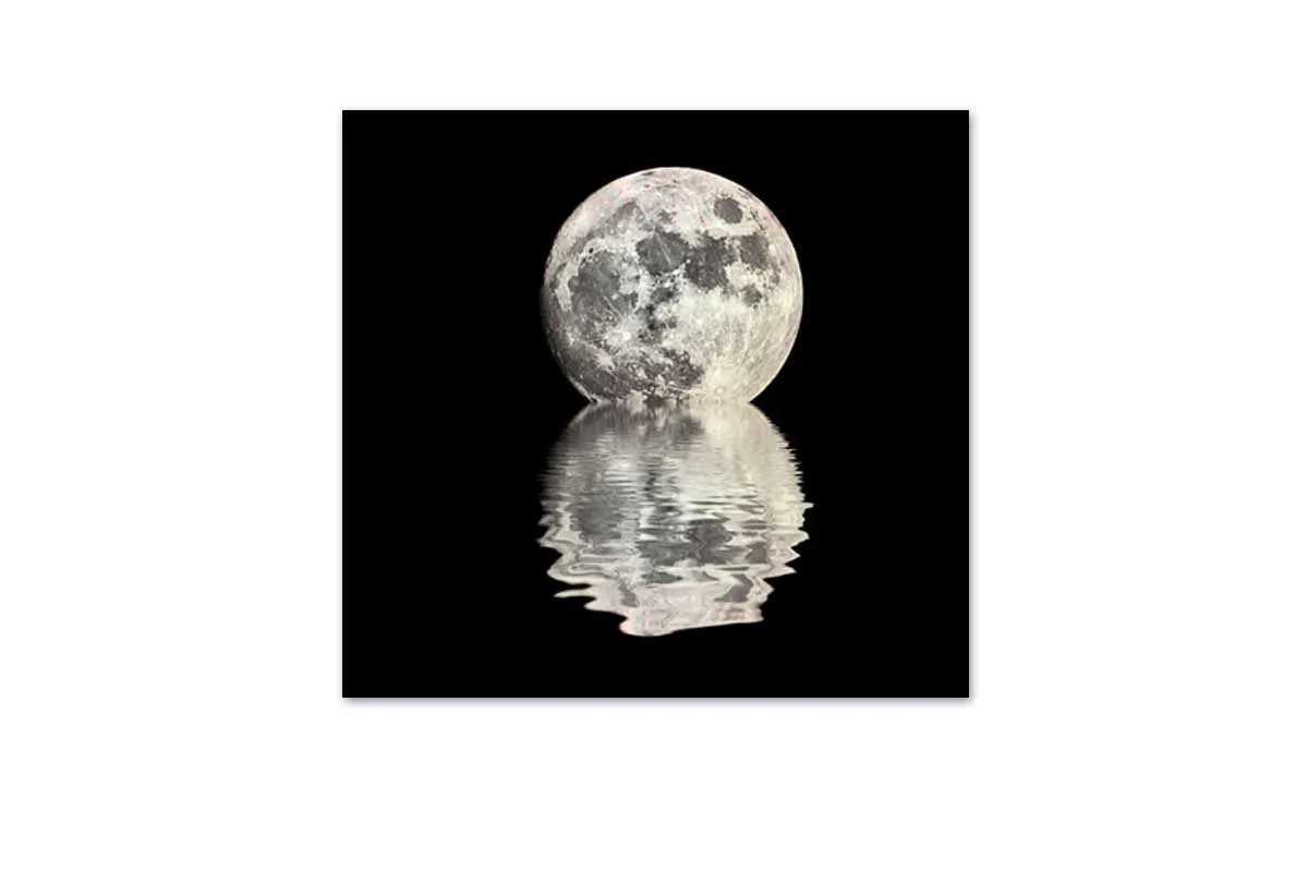 Moon Over Black Water | Canvas Wall Art Print