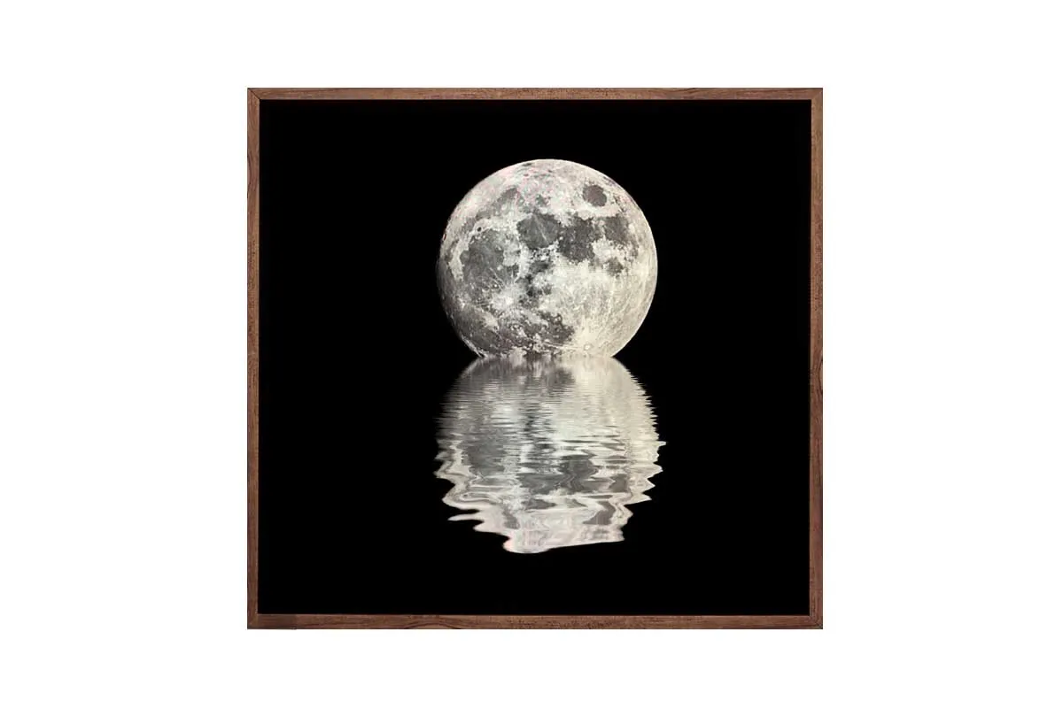 Moon Over Black Water | Canvas Wall Art Print