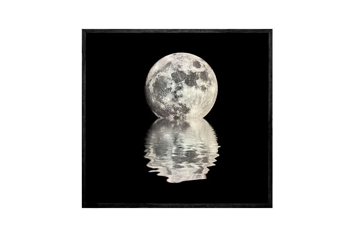 Moon Over Black Water | Canvas Wall Art Print