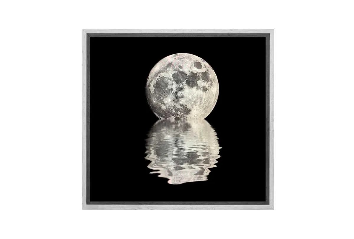 Moon Over Black Water | Canvas Wall Art Print