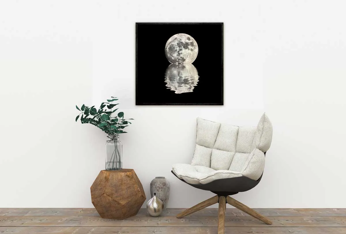 Moon Over Black Water | Canvas Wall Art Print