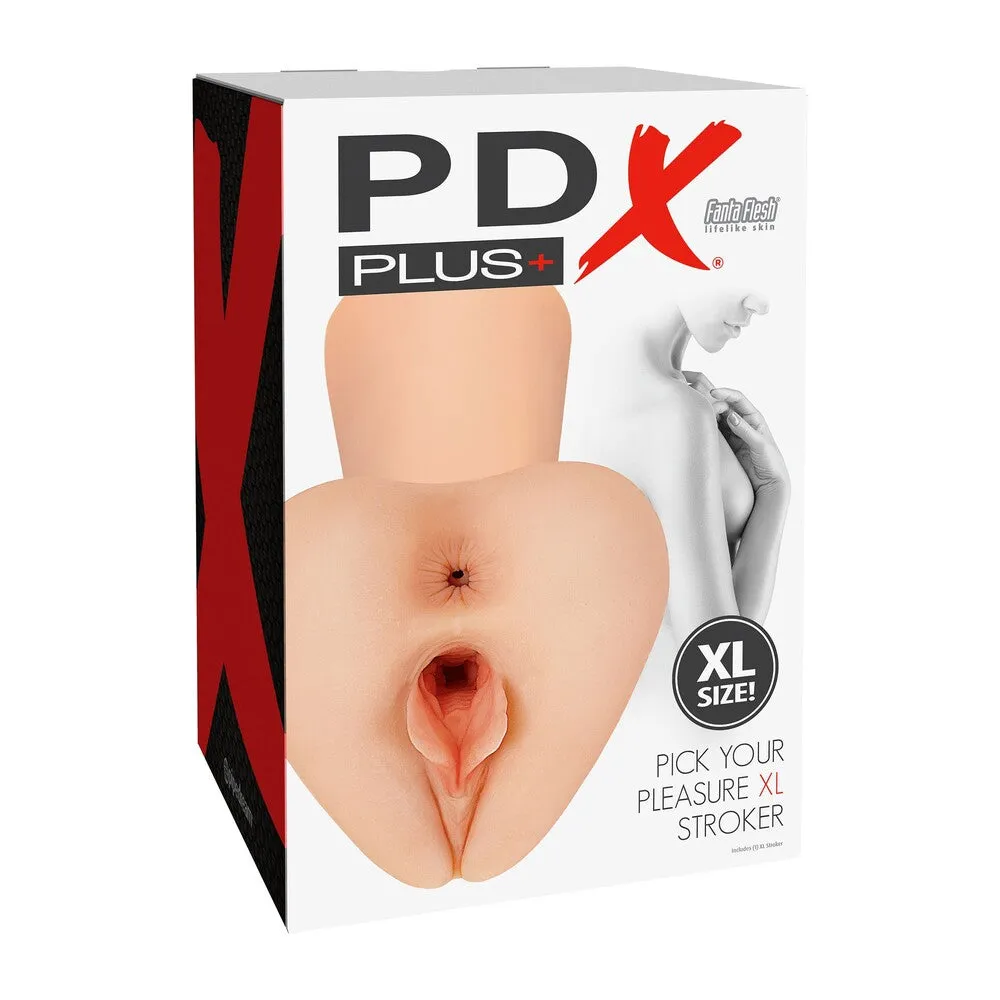 PDX Plus Pick Your Pleasure XL Vagina & Butt Stroker Pink