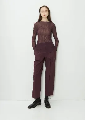 Pedestal Cotton Pants — Dark Purple