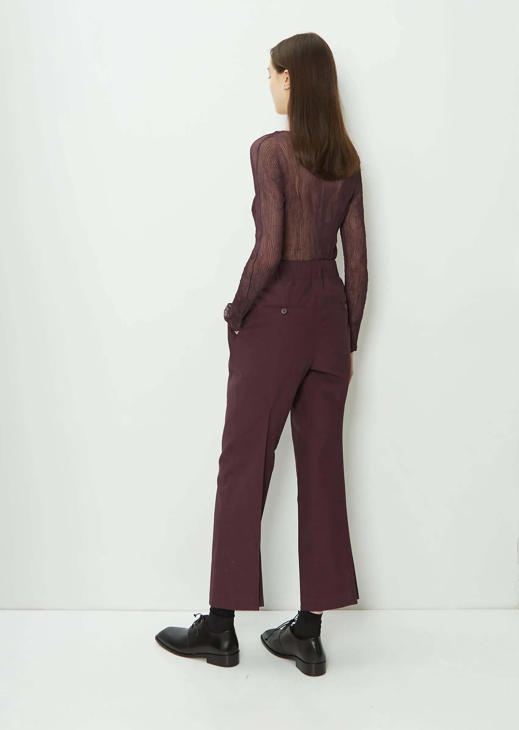 Pedestal Cotton Pants — Dark Purple