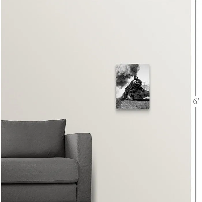 "1920's 1930's Steam Engine Pulling Passenger Train Smoke Billowing From Exhau" Canvas Wall Art
