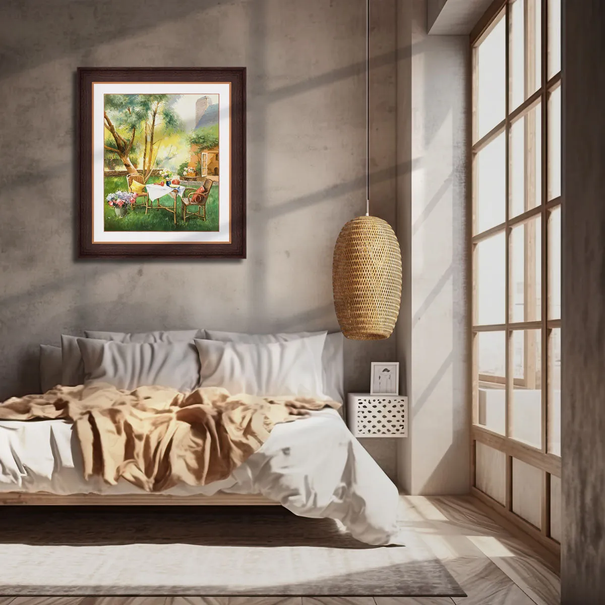 "Breakfast At The Garden" Handmade Oil Painting 20"x24"