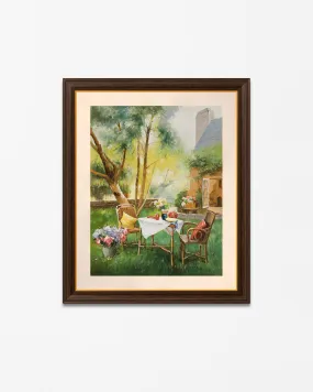 "Breakfast At The Garden" Handmade Oil Painting 20"x24"