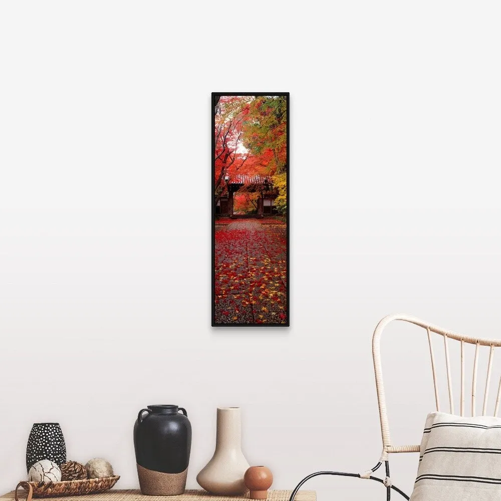 "(Komyoji Temple ) Kyoto Japan" Black Float Frame Canvas Art