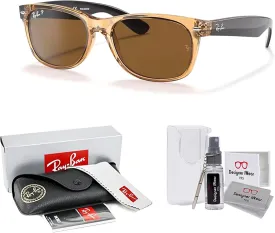 Ray-Ban RB2132 POLARIZED NEW WAYFARER Square Sunglasses For Men For Women   BUNDLE with Designer iWear Eyewear Care Kit