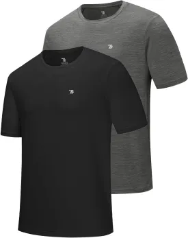 Rdruko Men's Dry Fit Workout Shirts Moisture Wicking Short Sleeve Athletic Running Gym Active T Shirts