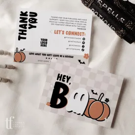 Retro Hey Boo Halloween Business Thank You Card Canva Template