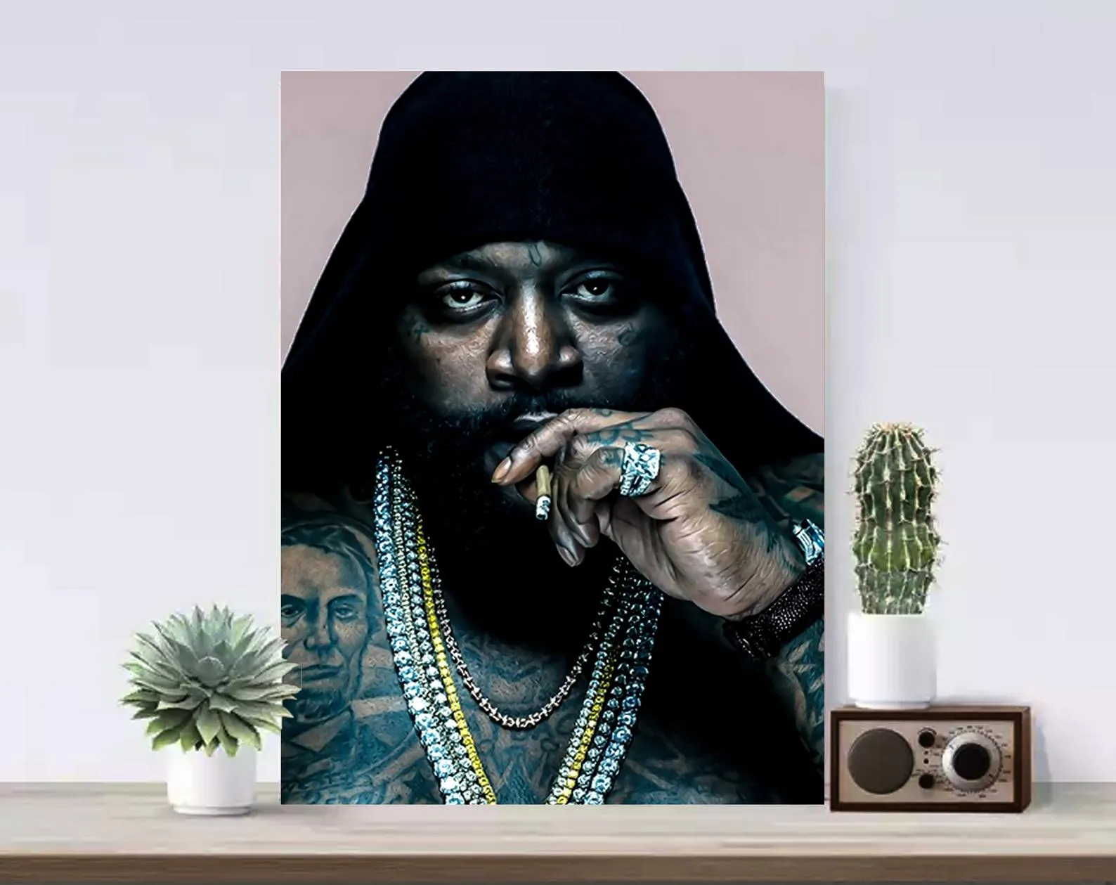 Rick Ross Canvas, Hip Hop Art, Kendrick Lamar, Music Canvas, Print Art, Gift Poster, Home Decor, Canvas Print, Gift for him, Gift for her