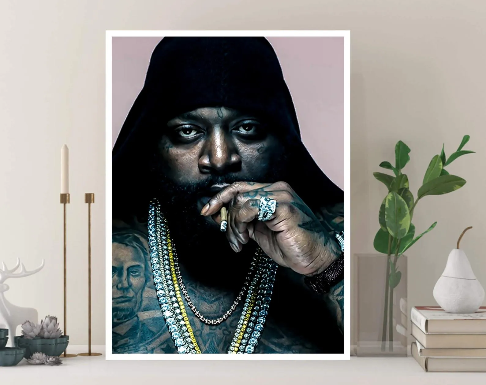 Rick Ross Canvas, Hip Hop Art, Kendrick Lamar, Music Canvas, Print Art, Gift Poster, Home Decor, Canvas Print, Gift for him, Gift for her