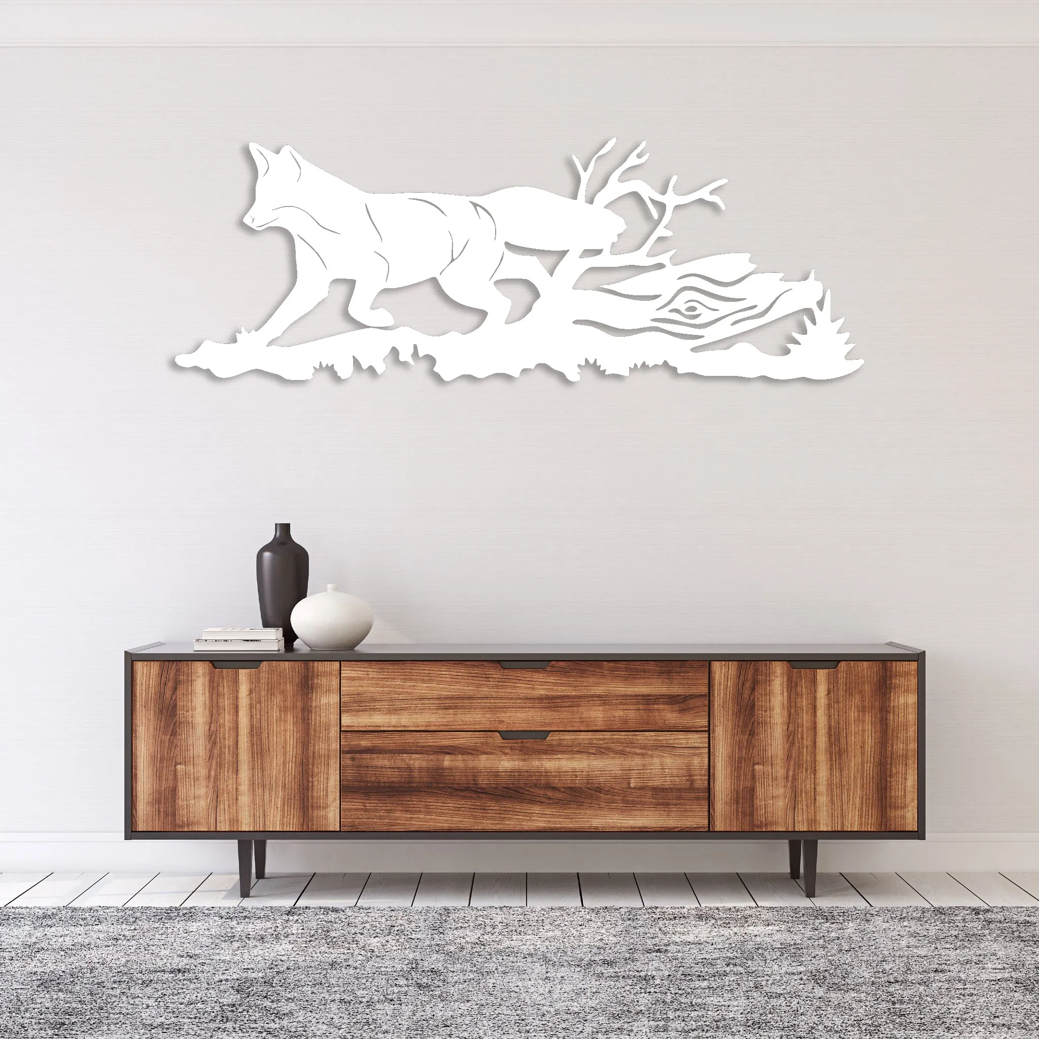 Running Fox - Metal Wall Art