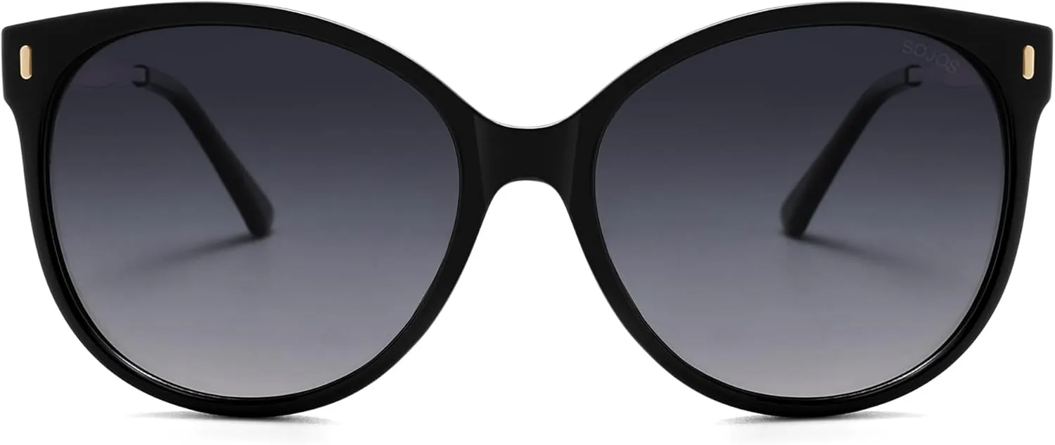 SOJOS Round Polarized Sunglasses for Women Men Oversized Trendy UV Protection Shades
