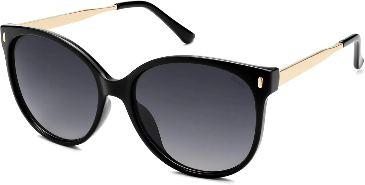 SOJOS Round Polarized Sunglasses for Women Men Oversized Trendy UV Protection Shades