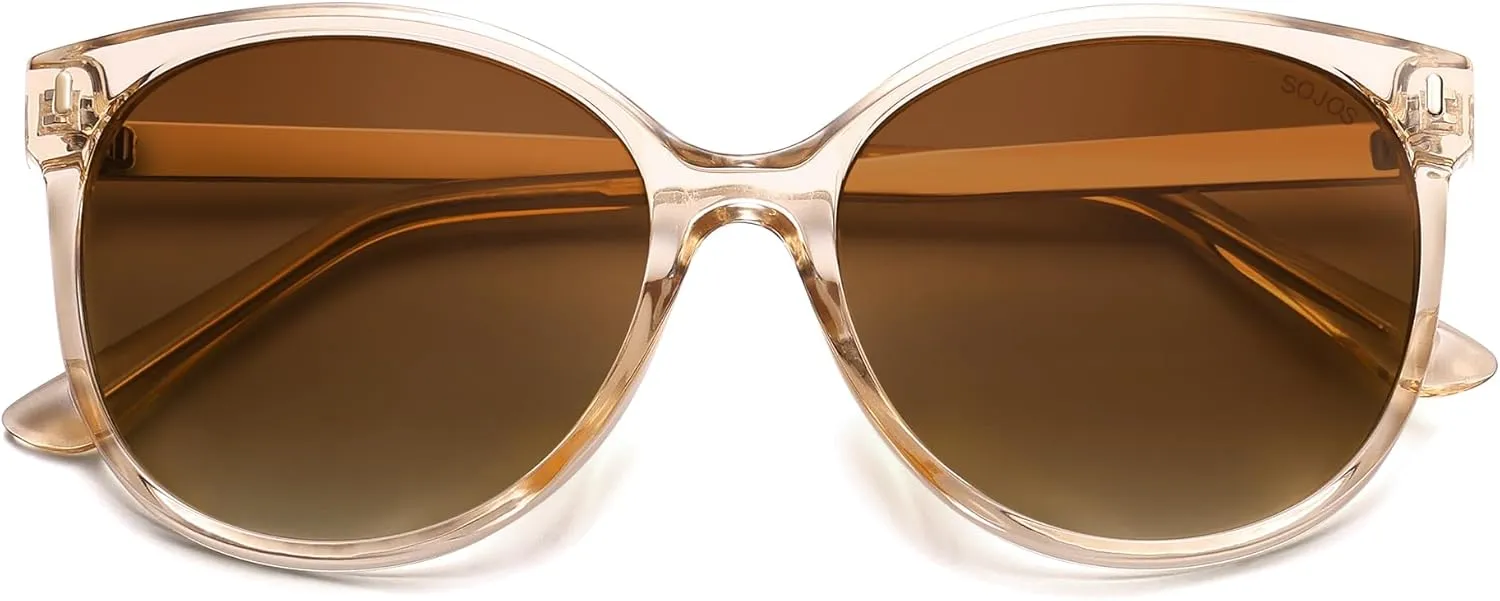 SOJOS Round Polarized Sunglasses for Women Men Oversized Trendy UV Protection Shades