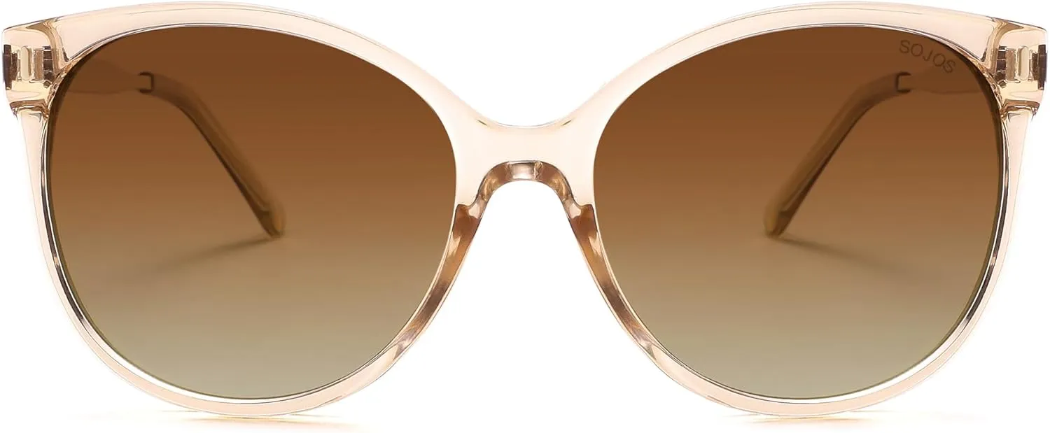 SOJOS Round Polarized Sunglasses for Women Men Oversized Trendy UV Protection Shades