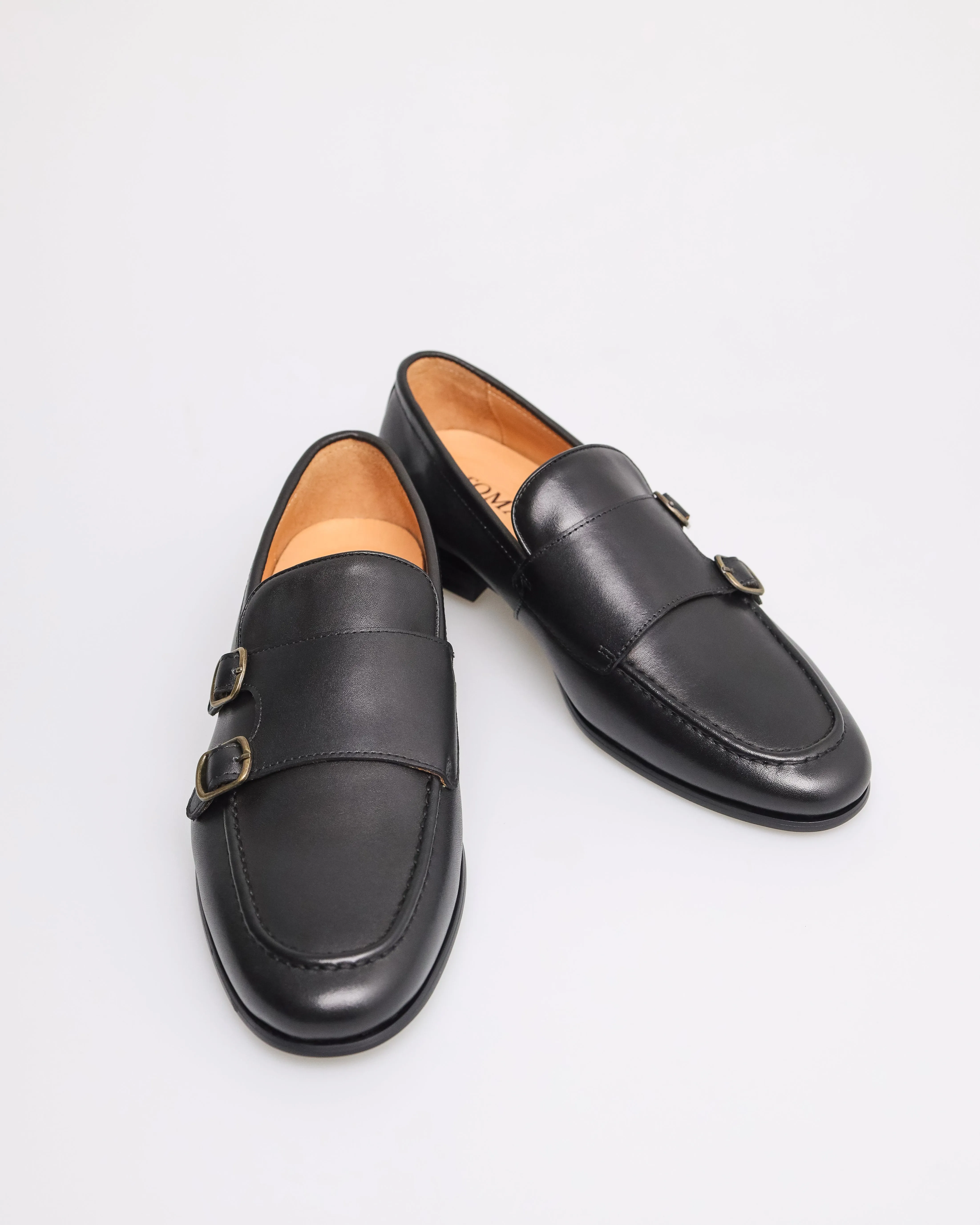 Tomaz F351 Men's Double Monk Strap Loafers (Black)